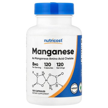 Nutricost, 錳，8 毫克，120 粒膠囊