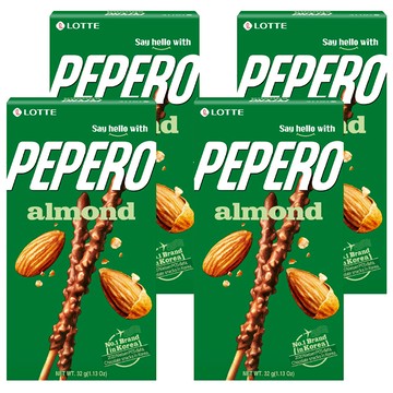 LOTTE PEPERO 杏仁巧克力棒  32g  4盒