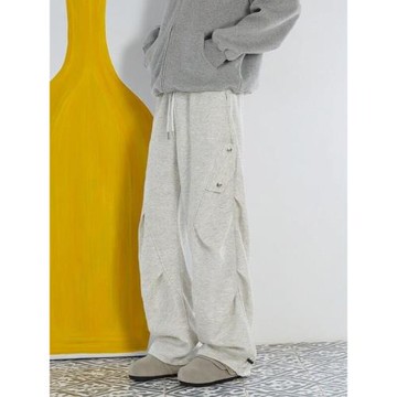 (免運)衛褲男生褲子秋冬季加絨加厚抽繩束腳褲直筒褲寬松運動褲休閑長褲