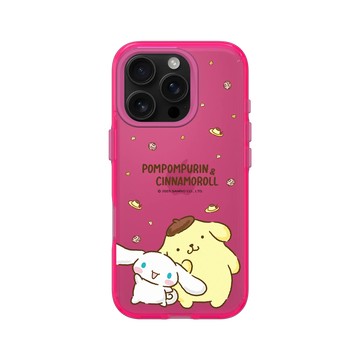 iPhone 16 Pro Clear 粉漾桃 - 三麗鷗-布丁狗＆大耳狗綜合圖 Mix Characters - 食物系列-甜點世界