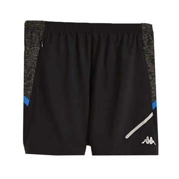 KAPPA義大利型男KOOL DRY平織慢跑短褲 黑 義大利藍 四面彈