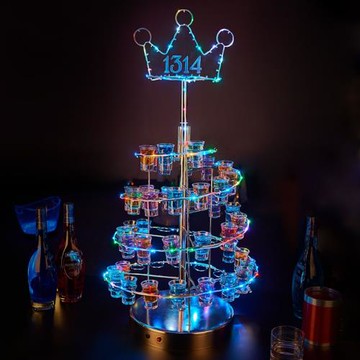 發光酒架創意KTV酒吧LED子彈杯架吧臺展示雞尾酒白酒架夜場酒杯架