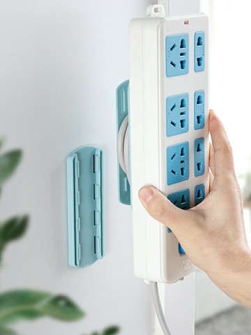 插排固定器壁掛式插座固定器免打孔插線板貼排插粘貼遮繞線拖線板