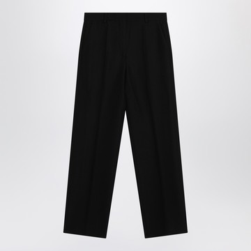 Black wool blend trousers