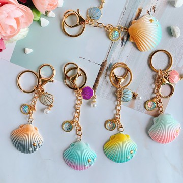 [台灣現貨]韓版 日版 吊飾 布藝 飾品 鑰匙圈 鑰匙扣 婚禮小物 二次進場 姊妹禮 批發 緞帶 掛件 流蘇貝殼海洋人魚