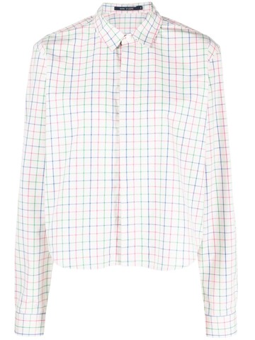 Sofie D'hoore - plaid-check cotton shirt - women - Cotton - 36 - White
