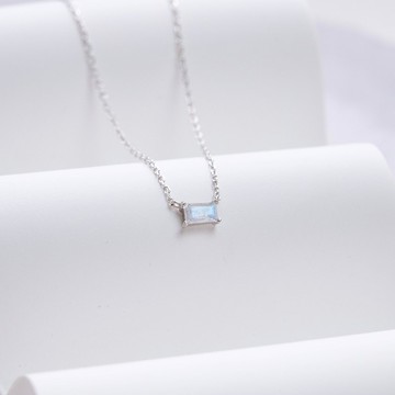 月光石925純銀糖果盒鎖骨鍊項鍊