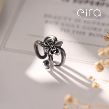 Eira Accessory 復古鳶尾花戒‧925純銀戒指‧可調式戒指‧中性 朋克 復古 戒指 送禮 CKJZ0024A