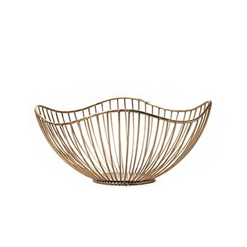 【好物良品】花邊形高款_客廳裝飾藝術金屬鏤空收納置物零食水果網籃花邊形高款_白色