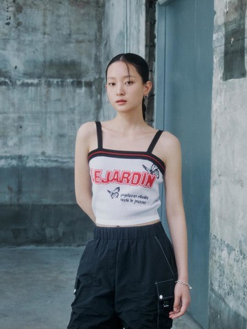 Jacquard Point Crop Knit Vest (ER2KV461)