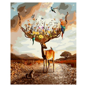 ArtLife 藝術生活 DIY 數字油畫 含框 DT221 50 x 40cm  1組  森林小鹿