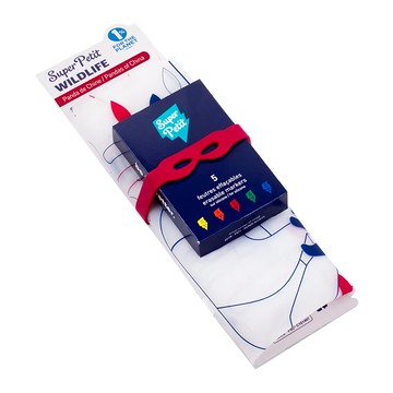 Super Petit 矽膠彩繪餐墊 附五色無毒可洗式彩色筆  熊貓  1組