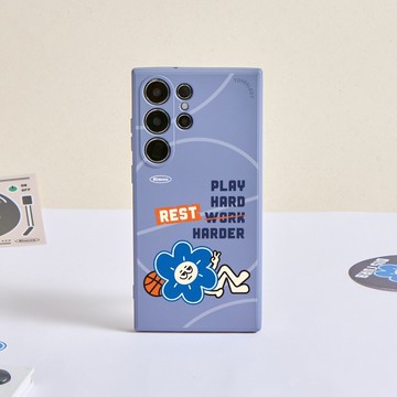 SIMON籃下躺平純色矽膠SAMSUNG手機殼