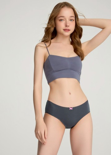 Life Style．花邊中腰三角內褲(墨水藍)