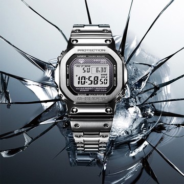 CASIO 卡西歐 G-SHOCK 全金屬太陽能電波手錶 雙12購物節 送禮首選-銀 GMW-B5000D-1