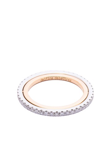 Delfina Delettrez - 18kt yellow gold & diamond tourbillon ring - women - 18kt White Gold/18kt Yellow Gold/Diamond - 55 - Silver