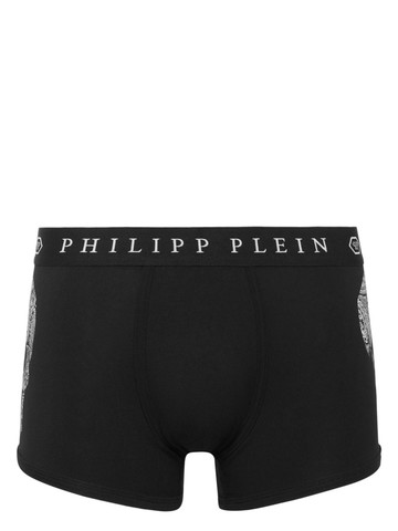 Philipp Plein - logo-waistband stretch-cotton boxers - men - Polyester/Modal/Spandex/Elastane/Cotton - L - Black