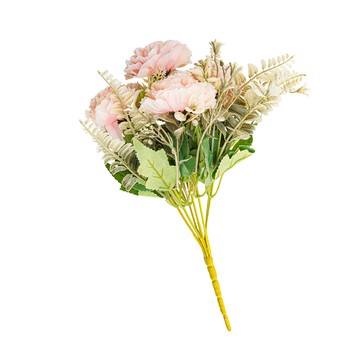 【dayneeds】仿真花藝-康乃馨(8色可選)5支入淡粉色