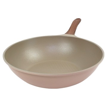 Kitchen-Art Bon 木柄鑽石塗層深型平底鍋 淡粉色  30cm  1個