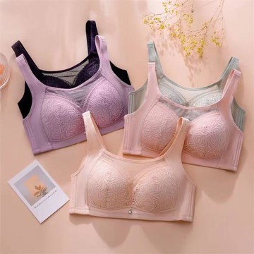 新品婷瑪9035內衣女薄款文胸抹胸防下垂蕾絲調整型收副乳胸罩 C杯