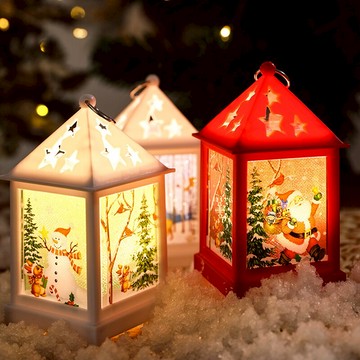 圣誕節發光滿天星小風燈桌面擺件仿真火焰燈商場櫥窗布置道具裝飾