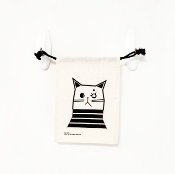 白貓 貓咪  收納 收納包 化妝包 帆布袋 水壺袋 環保袋 束口袋