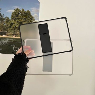 簡約磨砂硬殼透明防彎ipad支架