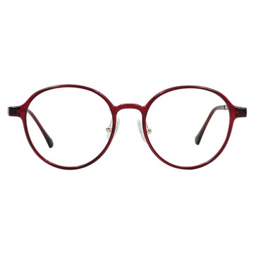 K-DESIGN動物聯萌 | 招財喵駕到 圓框眼鏡 | 石榴紅