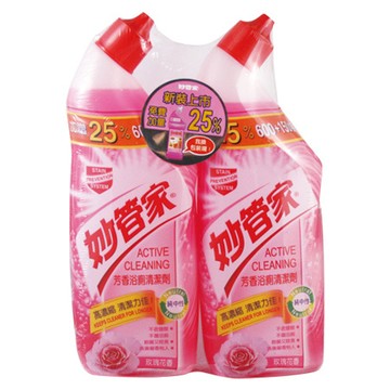 妙管家馬桶芳香清潔劑/玫瑰花香/750gm/2瓶/組