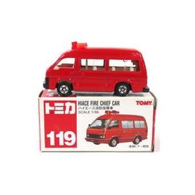 中古ミニカー 1/66 ハイエース 消防指揮車(レッド/赤箱/中国製/TOMY赤字) 「トミカ No.119」 | LINEブランドカタログ