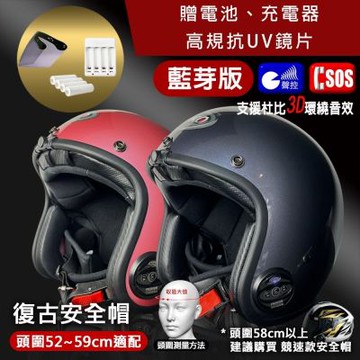 ★單藍芽功能★內建藍芽通訊 復古安全帽 台灣製 RVX-C1【限時體驗價】