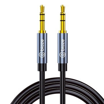 biaze 畢亞茲 AUX音頻轉換線 Y3 PVC外被 鋁合金 加粗銅線芯 鍍金工藝  黑色  1條