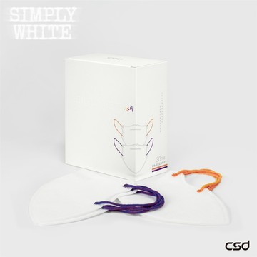 【CSD中衛】中衛3D立體醫療口罩-白30片(賽博靛x電感橘)