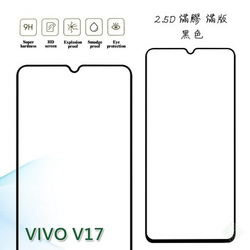 VIVO V17 滿版 滿膠 玻璃貼 鋼化膜 9H 2.5D