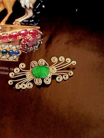 vintage jewelry 典雅金屬編織手工作品 別針 胸針