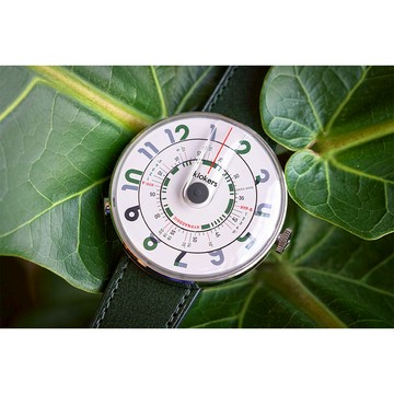 klokers【庫克錶】KLOK-01-H3 綠字錶頭+單圈皮革錶帶