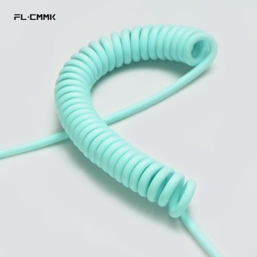 腹靈MK870 客制化航插線V2機械鍵盤線數據線金屬接口大彈簧螺旋式