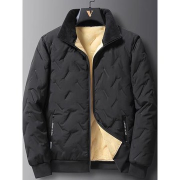 羊羔絨棉衣外套男冬季保暖加絨加厚棉服立領中年爸爸裝夾克上衣服