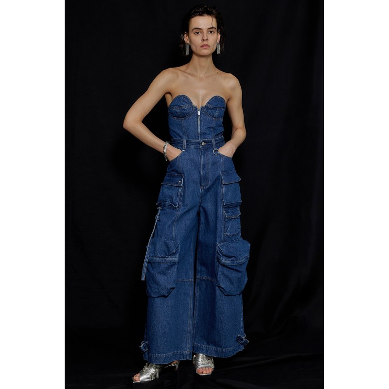 PRANK PROJECT プランク プロジェクト デニムカーゴオールインワン / Denim Cargo Suspender Jumpsuit  レディース BLU(ブルー) 38 | LINEショッピング