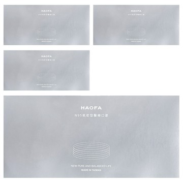 HAOFA 氣密型N95立體醫療口罩 防曬活性碳款 M  4盒  蒼灰碳  30片