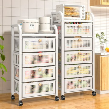 廚房置物架落地多層放果蔬菜籃子家用收納架子多功能儲物櫃小推車