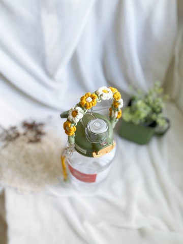 【好日手作】手工編織繽紛小花水壺提袋掛繩 聖誕節禮物