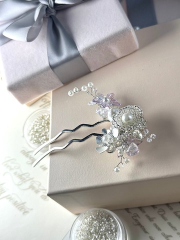 華麗新娘中式頭飾/ 日本米珠花飾品/ 婚紗頭飾