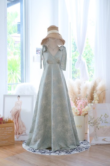 派對禮服 長禮服 伴娘禮服 藍綠色