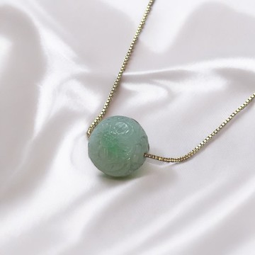 冰糯綠翡翠雕花路路通 | 天然緬甸玉翡翠A貨 | 送禮