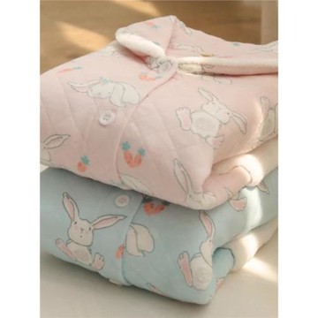 秋冬兒童女純棉寶寶公主薄款保暖空氣夾棉家居服套裝冬季女童睡衣