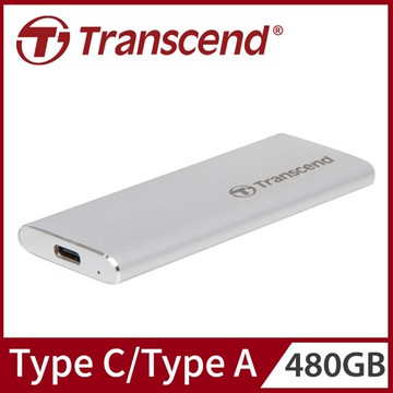 Transcend 創見 480GB ESD240C SSD USB3.1/Type C 雙介面行動固態硬碟 固態行動硬碟 - 晶燦銀