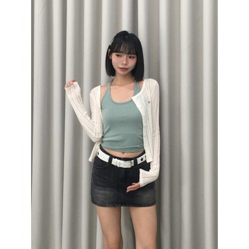豎刷紋牛仔短裙（現貨）