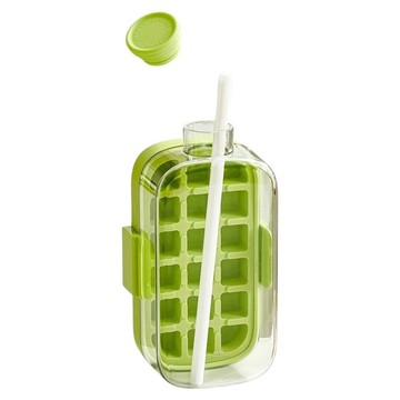 Lestar Cool 爽冰壺2.0升級款/食品用矽膠製冰盒/附吸管 800ml  綠色  1個  21.7 x 11.2 x 8cm