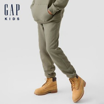 【GAP】兒童寬鬆Gap Logo慢跑褲-綠色(862096)